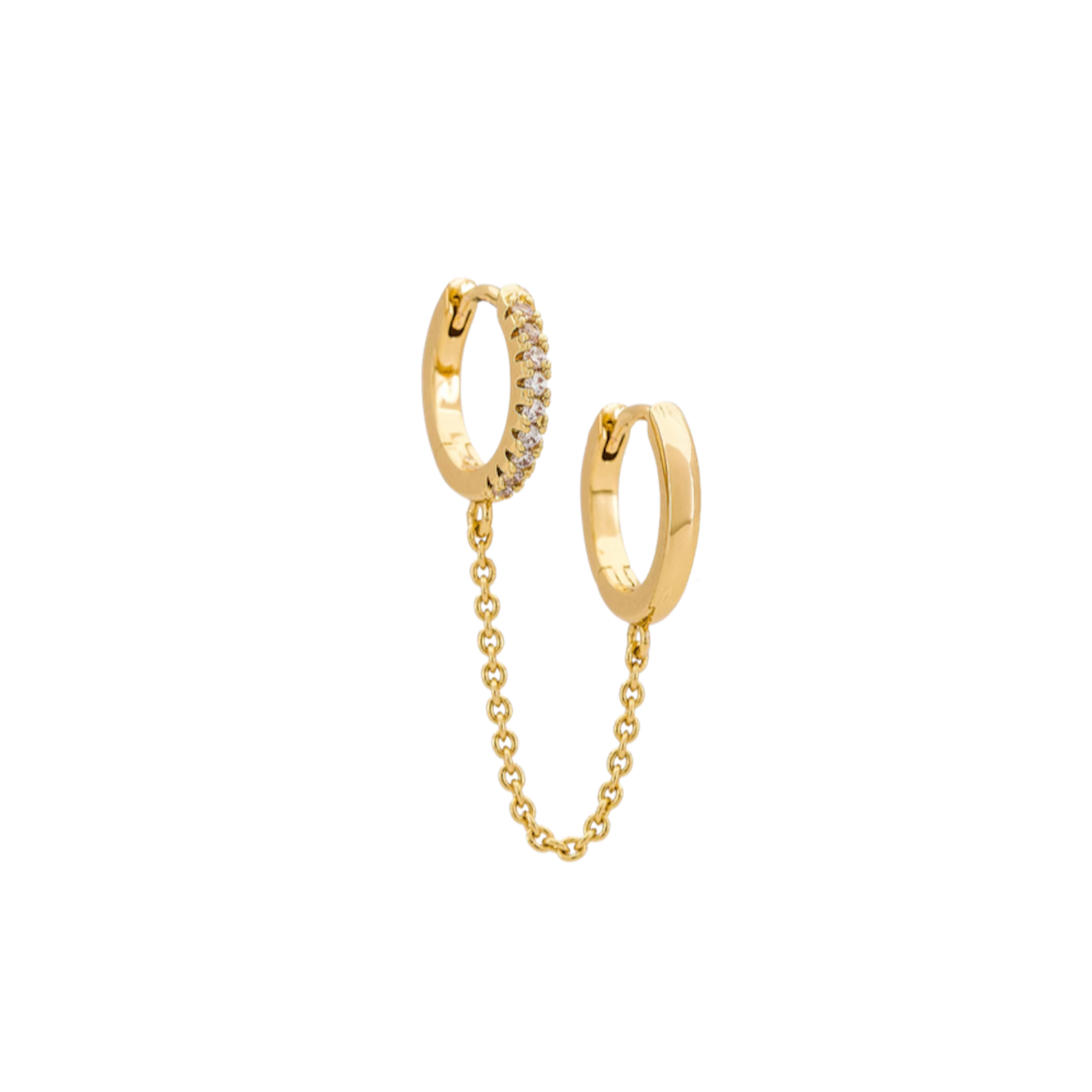 Liars & Lovers Goldtone Double Hoop Chain Single Earring | Southcentre Mall
